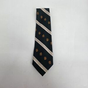 VINTAGE 70s Donegal Qiana Nylon Lion Crest Regimental Stripe Tie WPL 808 Prep